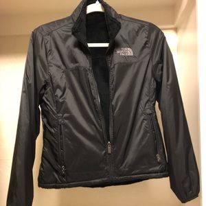 Black north face windbreaker reversible jacket